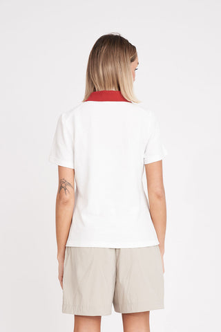 BIRDIE SS POLO CHALK/FLAG RED