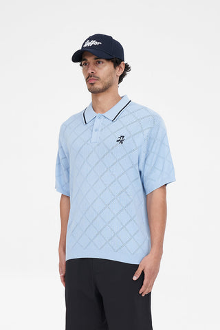TRUE KNIT POLO ICE BLUE