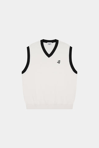 BUNKER KNIT VEST CHALK/BLACK