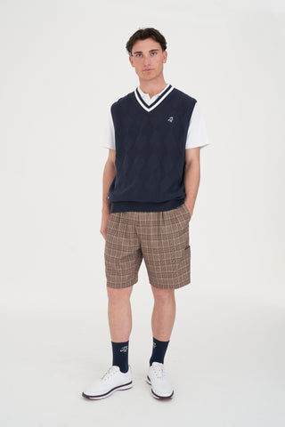 DIAMOND KNIT VEST NAVY