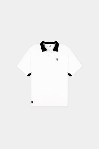 PIQUE PANEL SS POLO CHALK/BASALT