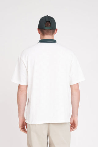 MENS CHECK PAR SS POLO CHALK