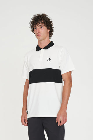 TECH LINE SS POLO CHALK/BLACK