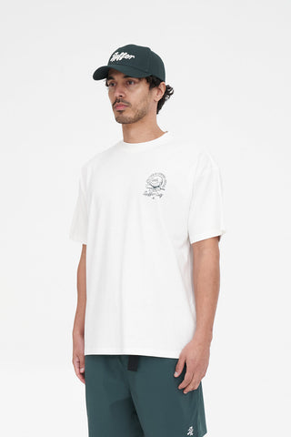 MENS BLOCK TEE 220/ZERO PUTTS CHALK/GREEN