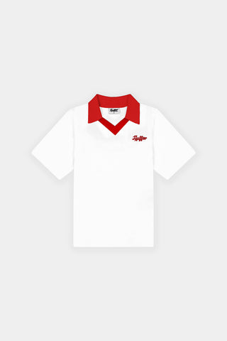BIRDIE SS POLO CHALK/FLAG RED
