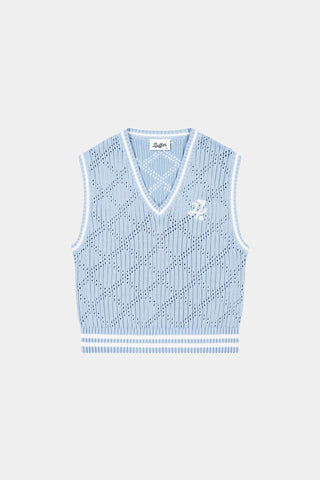 WOMENS DIAMOND CROP VEST ICE BLUE